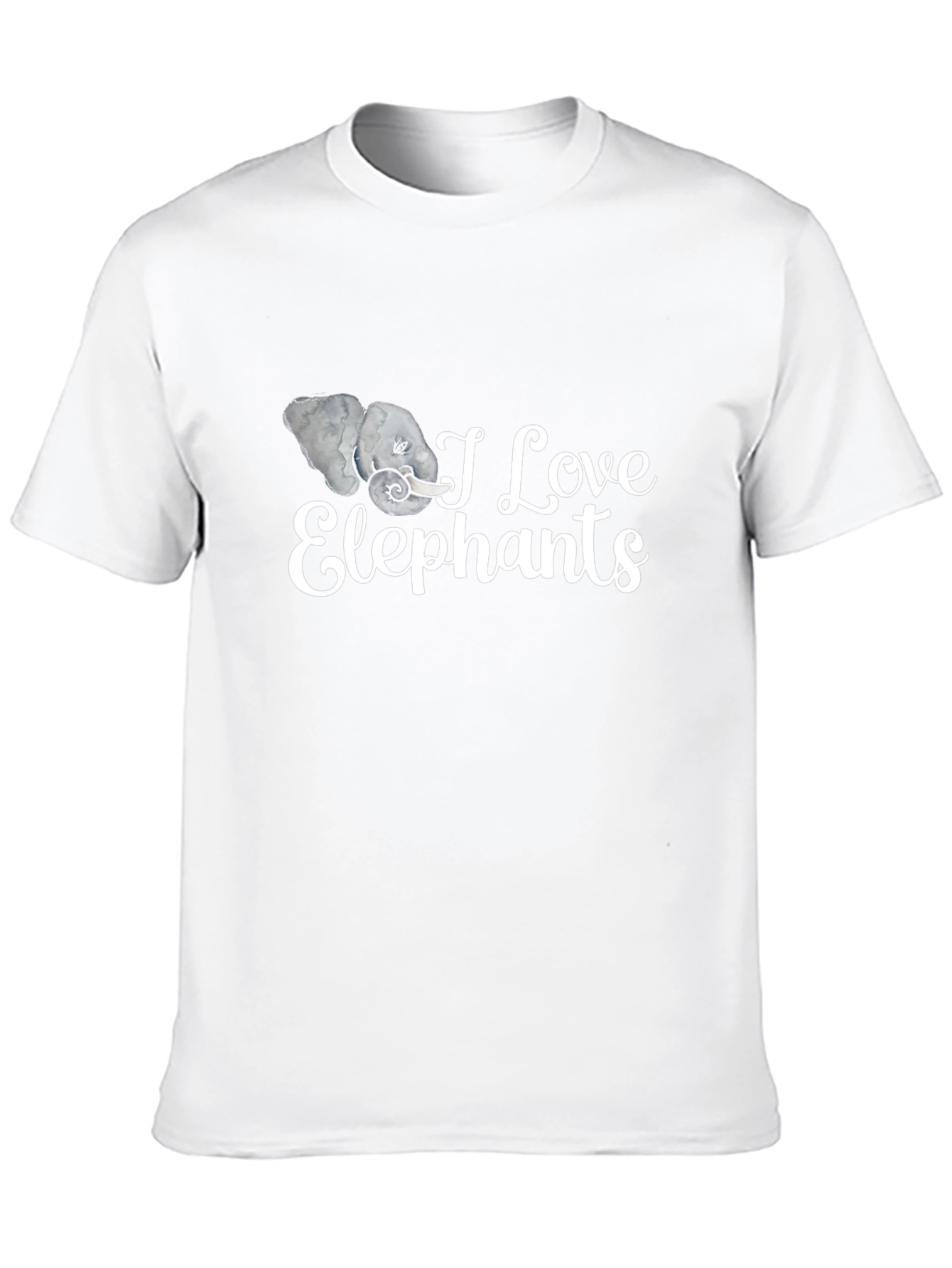 I Love Elephants Graphic Tee - Black