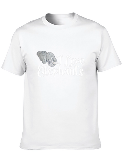 I Love Elephants Graphic Tee - Black
