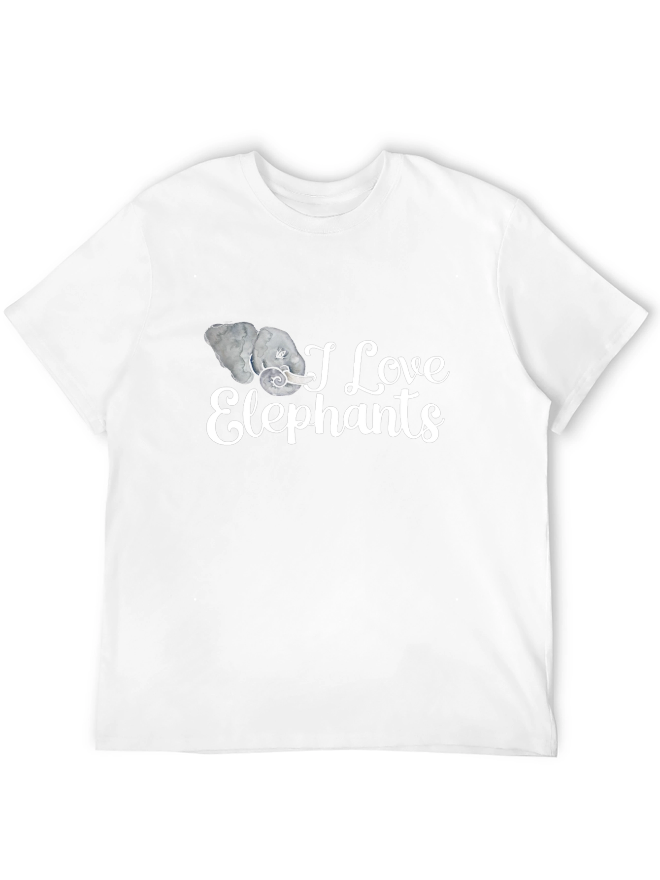 I Love Elephants Graphic Tee - Black