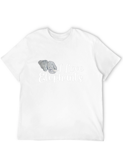 I Love Elephants Graphic Tee - Black