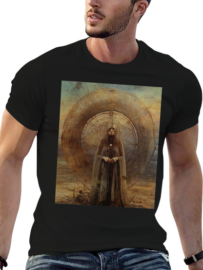 Abstract Art Graphic Tee - Black