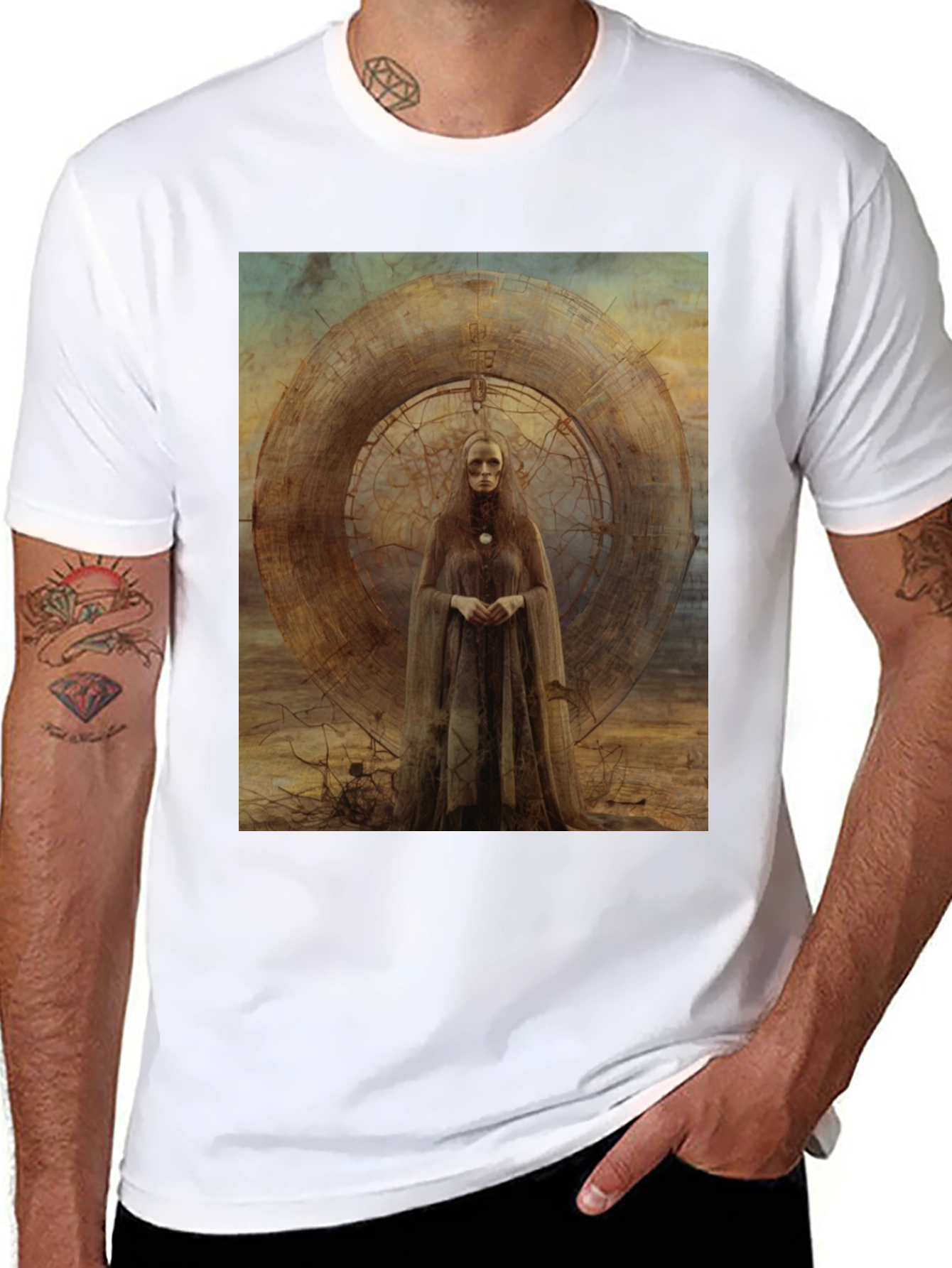 Abstract Art Graphic Tee - Black