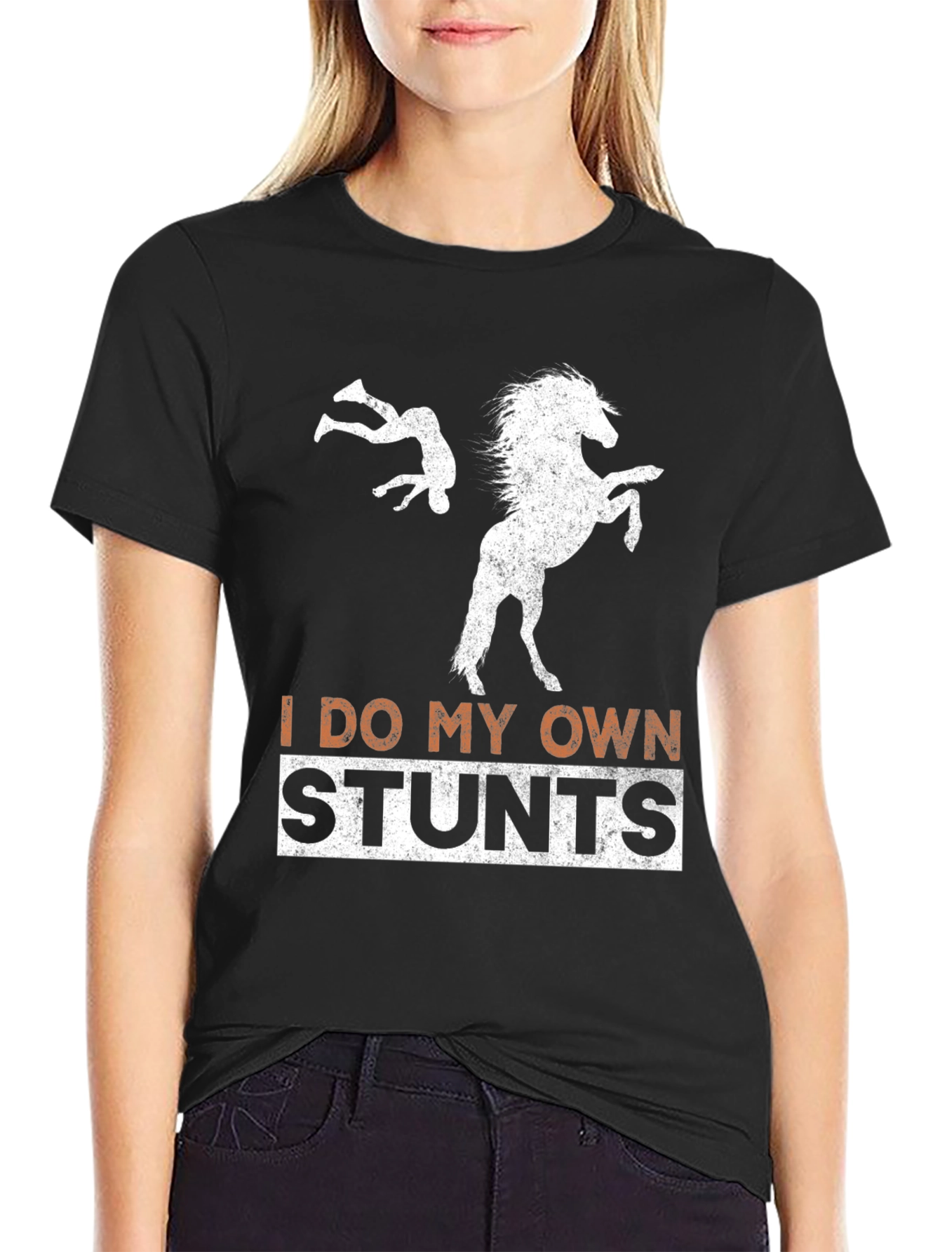 I Do My Own Stunts Horseback Riding T-Shirt
