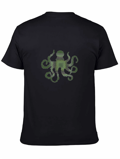 Mens Black Octopus Graphic Tee