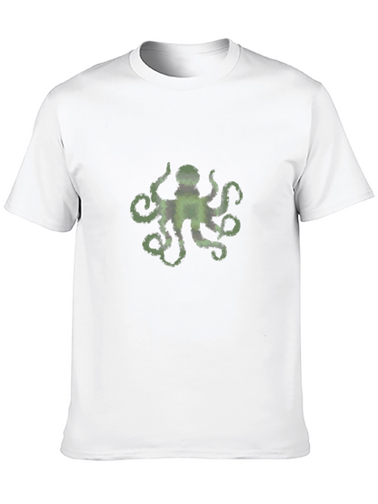 Mens Black Octopus Graphic Tee