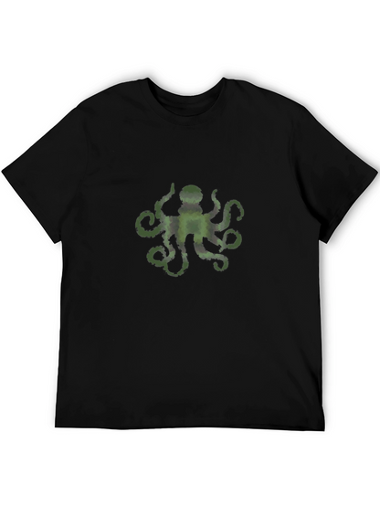 Mens Black Octopus Graphic Tee