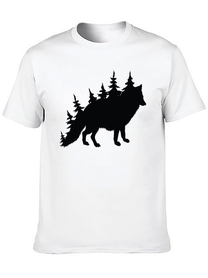 Wolf & Trees Graphic Tee - Black