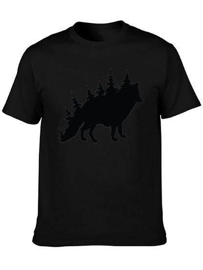 Wolf & Trees Graphic Tee - Black