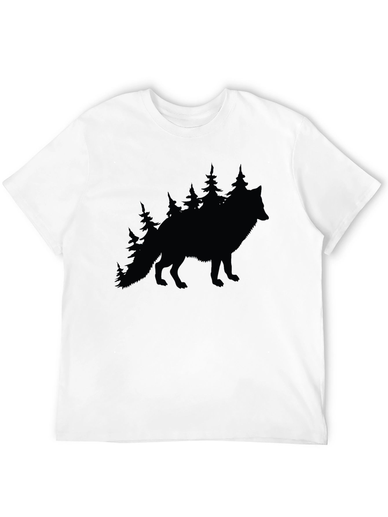 Wolf & Trees Graphic Tee - Black