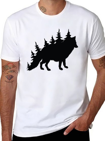 Wolf & Trees Graphic Tee - Black