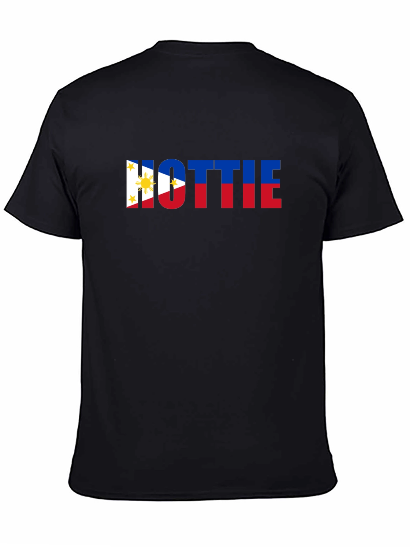 Hottie Philippine Flag Tee - Black Crew Neck