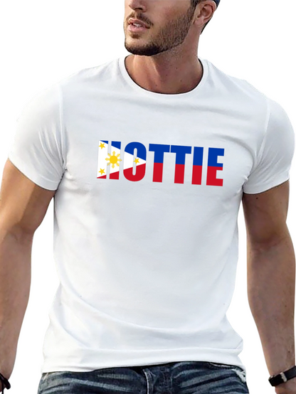 Hottie Philippine Flag Tee - Black Crew Neck