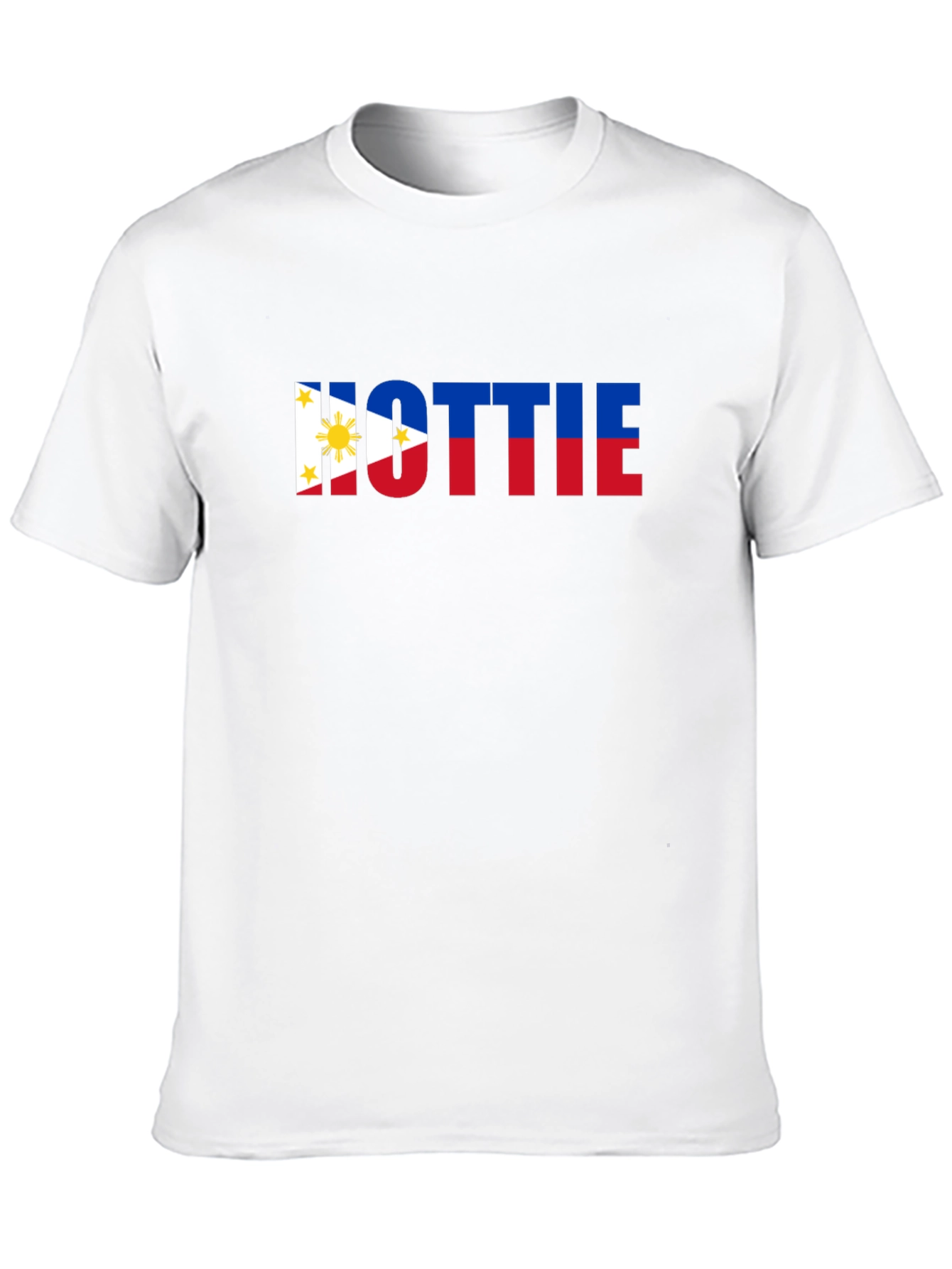 Hottie Philippine Flag Tee - Black Crew Neck