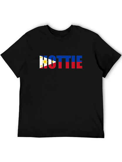 Hottie Philippine Flag Tee - Black Crew Neck