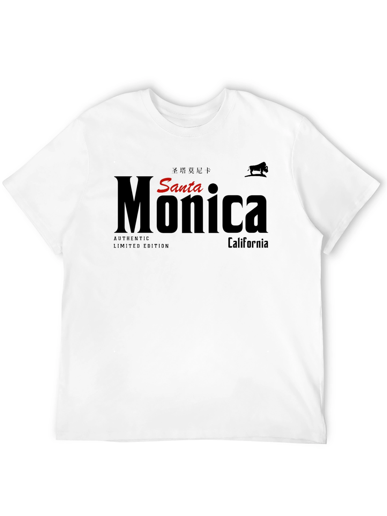 Santa Monica Black Graphic Tee