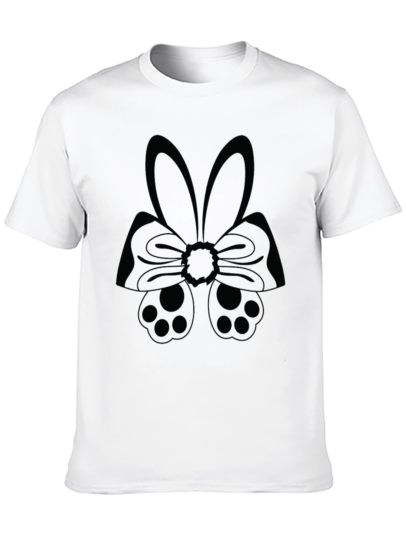 Bunny Bow Tie Graphic T-Shirt - Easter Style