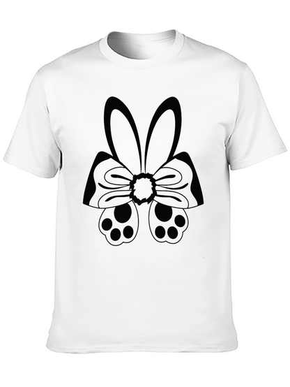 Bunny Bow Tie Graphic T-Shirt - Easter Style