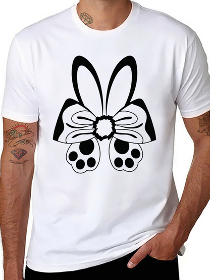 Bunny Bow Tie Graphic T-Shirt - Easter Style