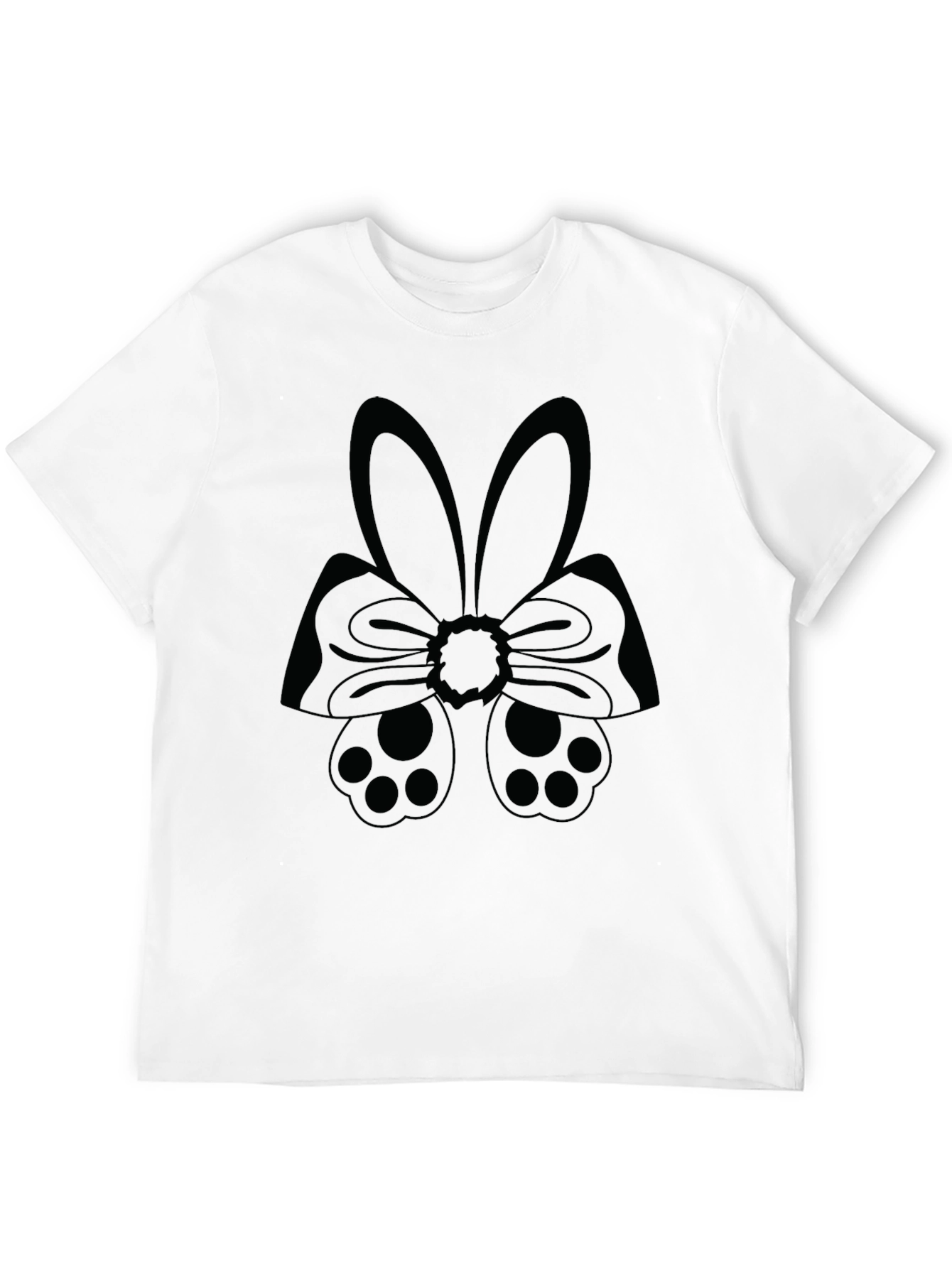 Bunny Bow Tie Graphic T-Shirt - Easter Style
