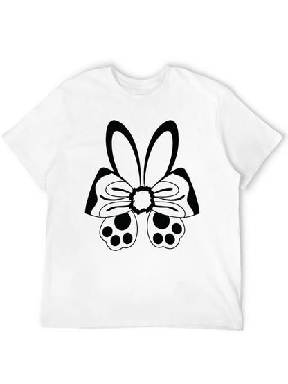 Bunny Bow Tie Graphic T-Shirt - Easter Style
