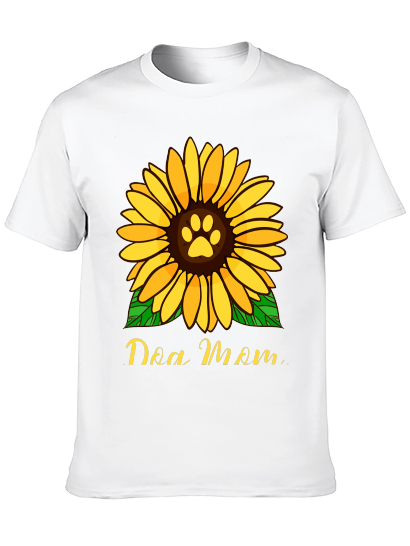 Dog Mom Sunflower Graphic Tee - Black