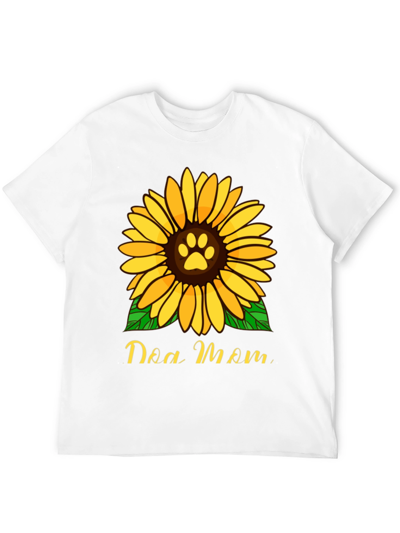 Dog Mom Sunflower Graphic Tee - Black