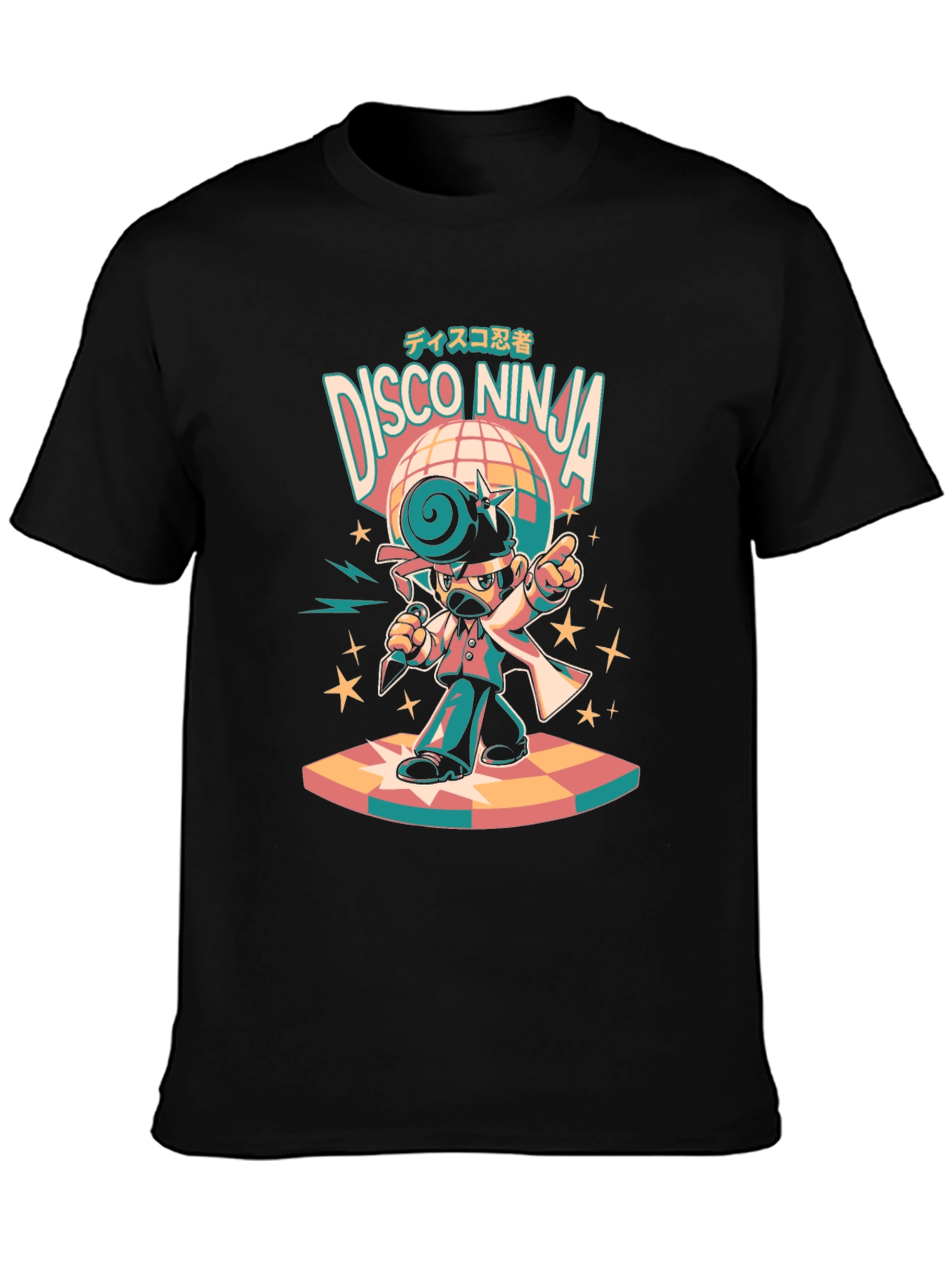 Disco Ninja Graphic T-Shirt - Retro Style