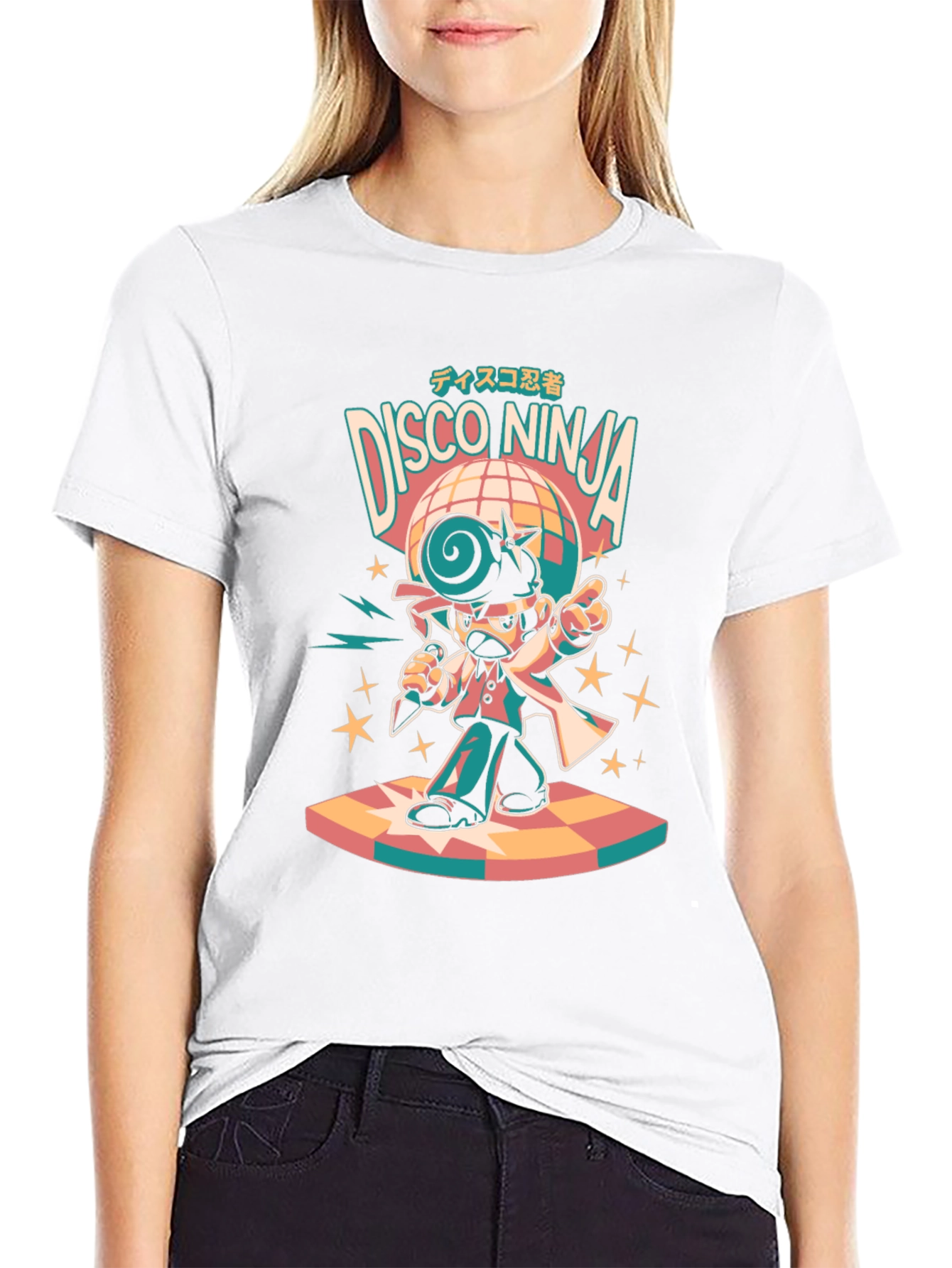 Disco Ninja Graphic T-Shirt - Retro Style