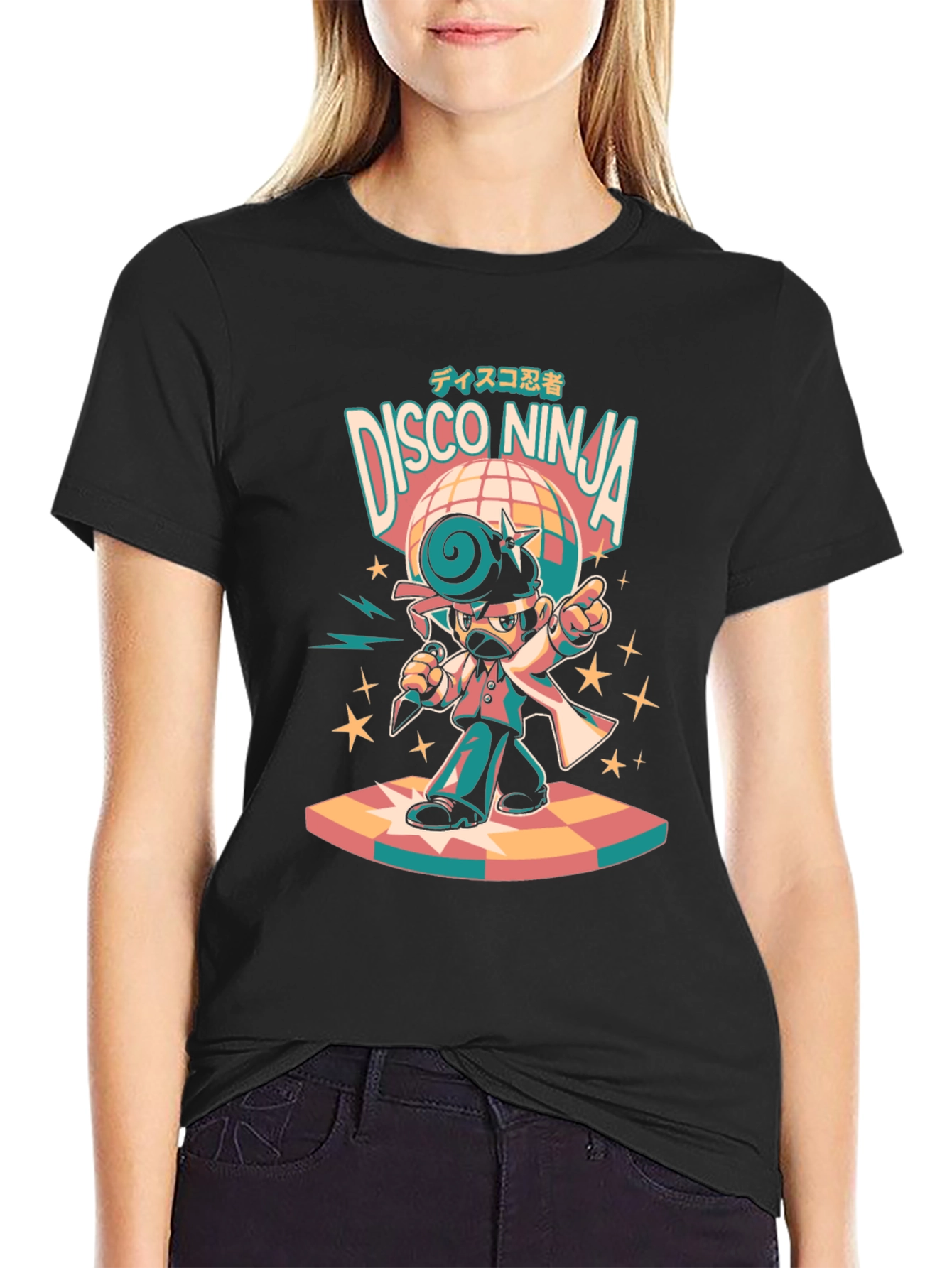 Disco Ninja Graphic T-Shirt - Retro Style