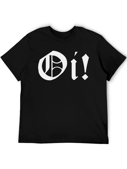 Oi! Black Graphic Tee - Punk Style