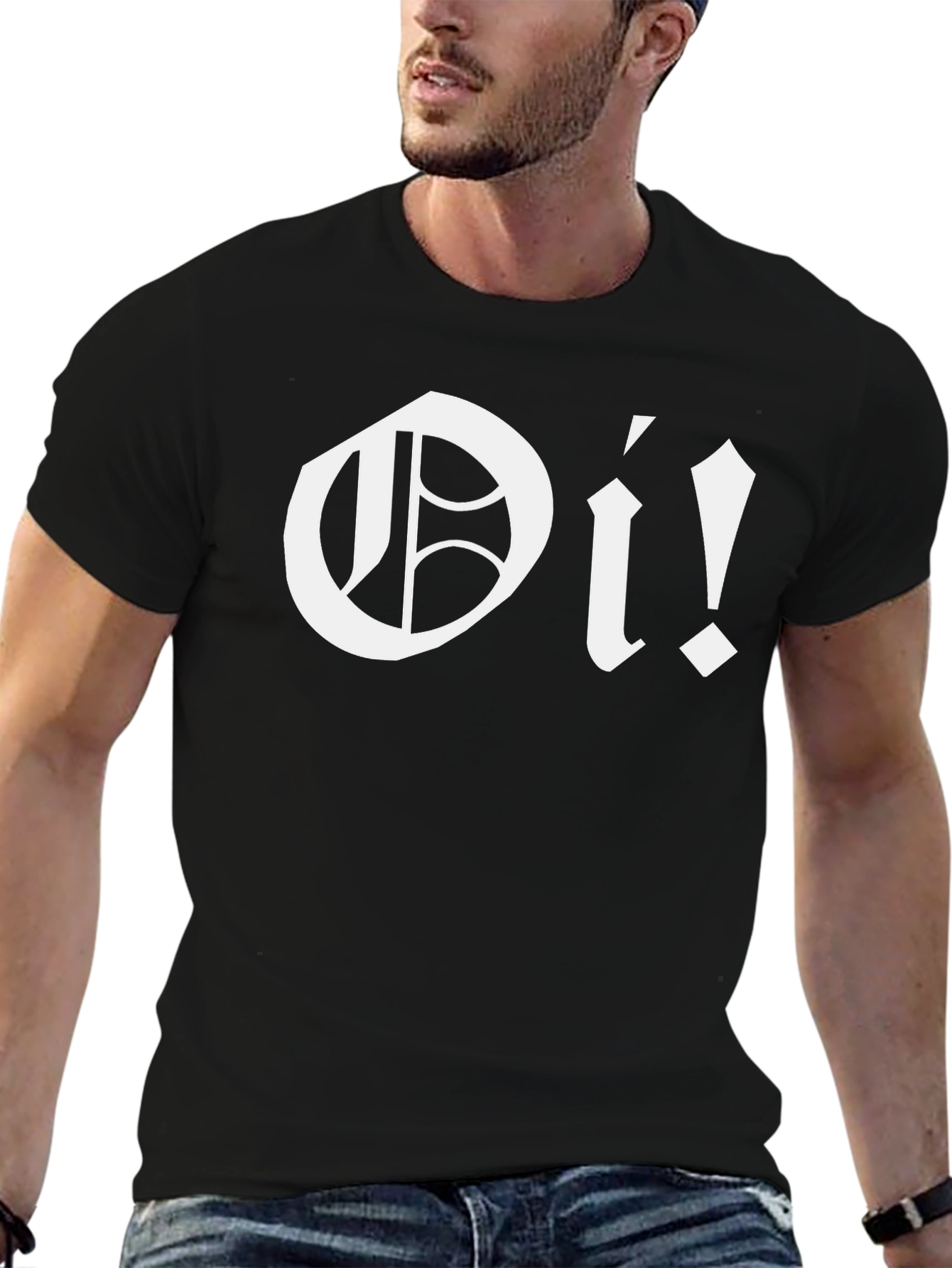 Oi! Black Graphic Tee - Punk Style