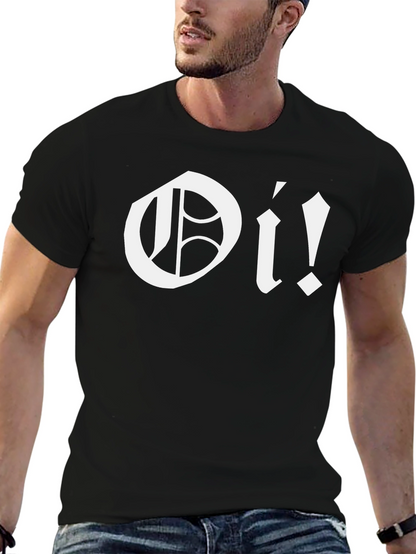 Oi! Black Graphic Tee - Punk Style