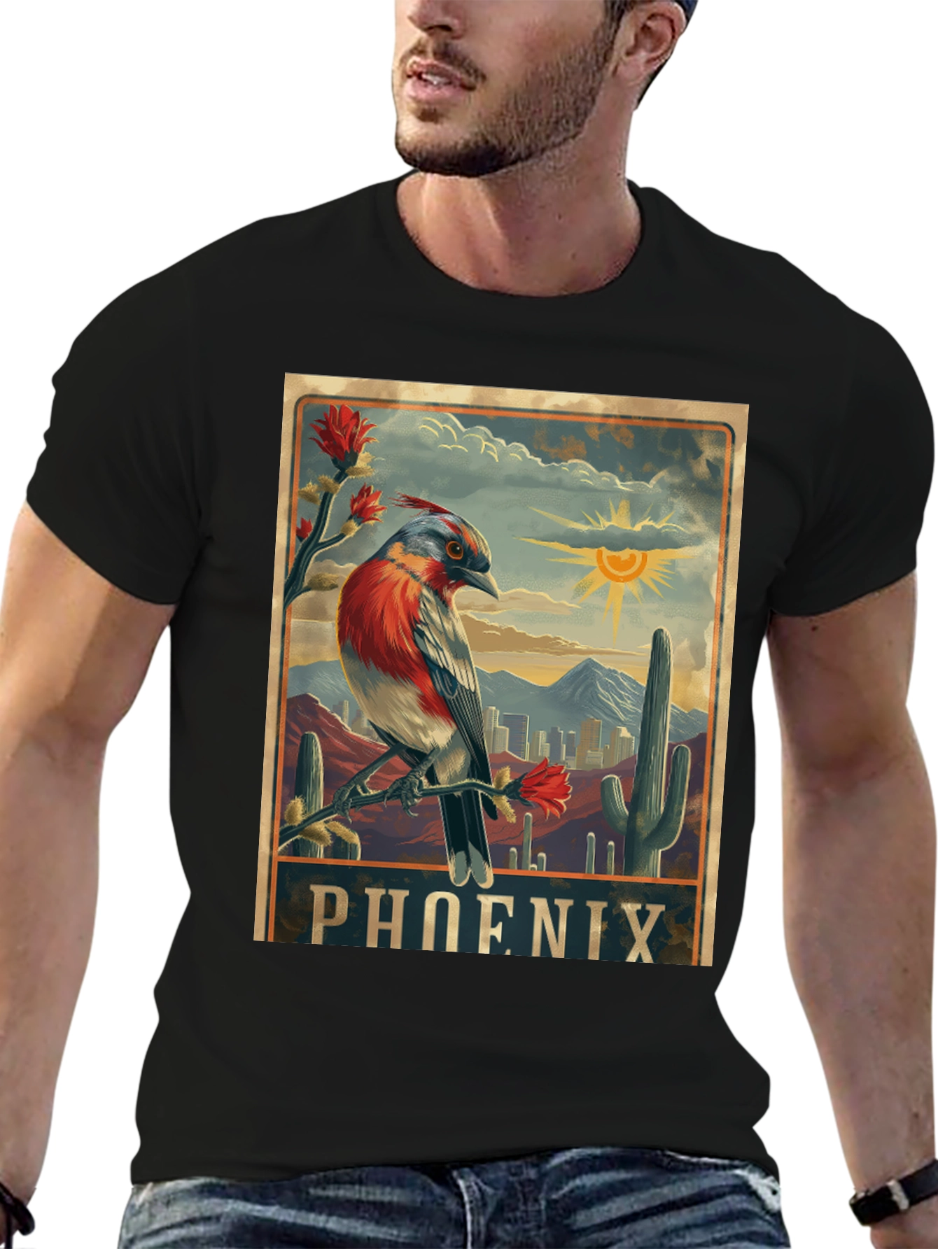 Phoenix Arizona Bird Graphic T-Shirt