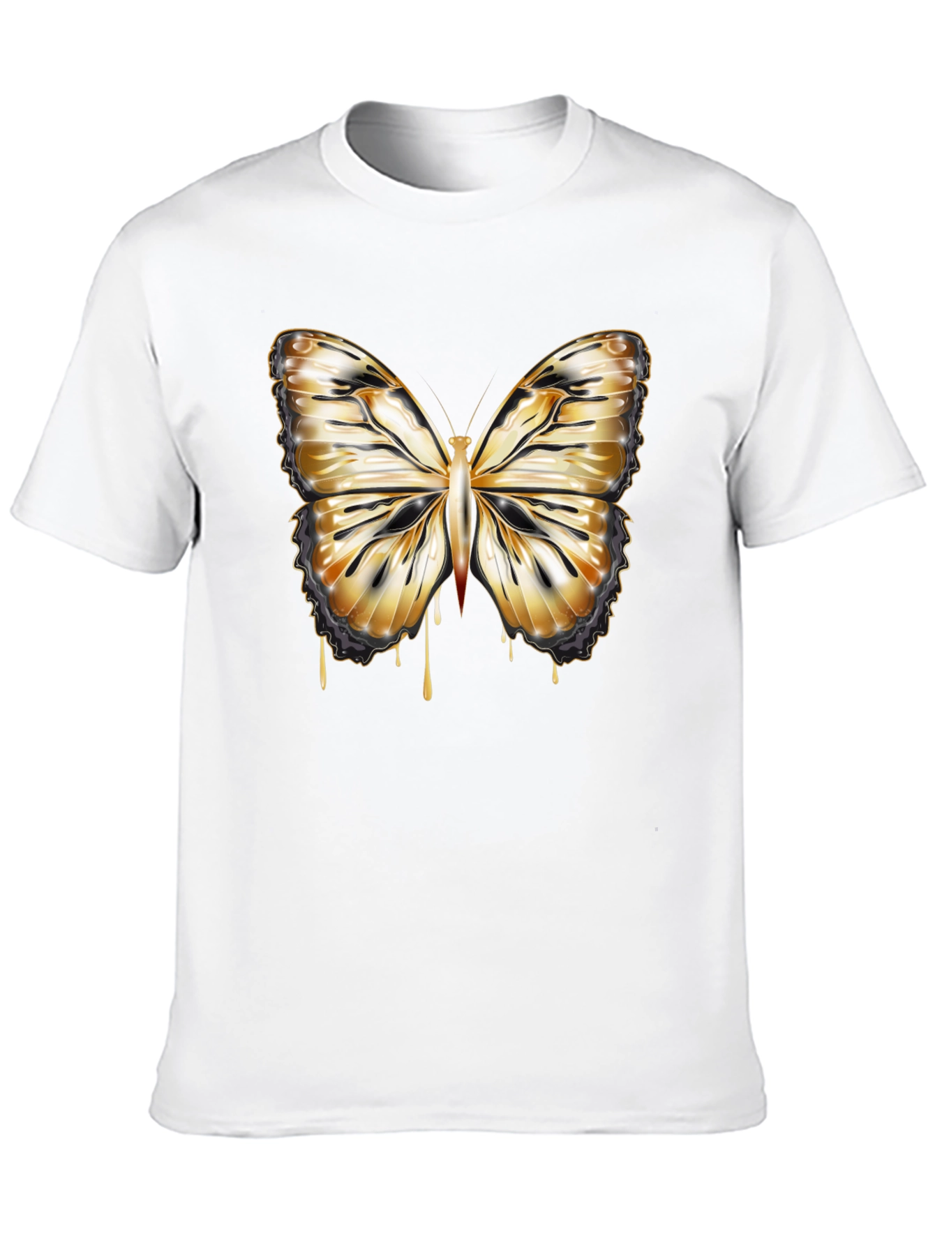 Butterfly Drip Graphic Tee - Stylish Mens Black T-Shirt