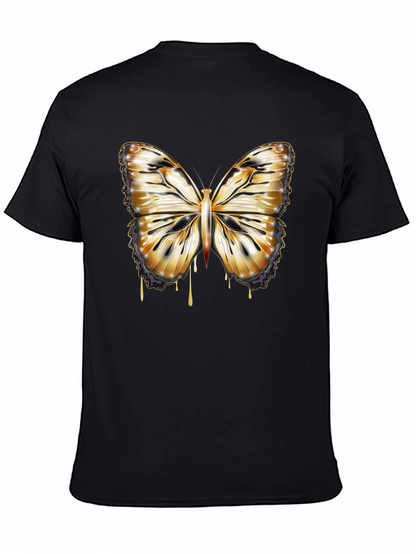 Butterfly Drip Graphic Tee - Stylish Mens Black T-Shirt