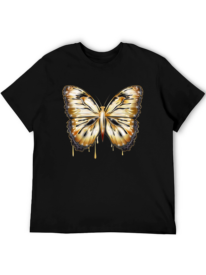 Butterfly Drip Graphic Tee - Stylish Mens Black T-Shirt