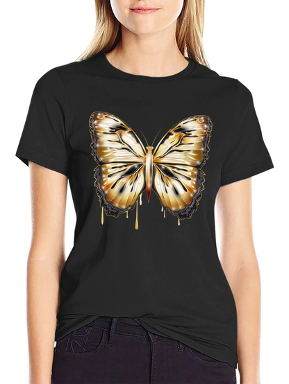 Butterfly Drip Graphic Tee - Stylish Mens Black T-Shirt