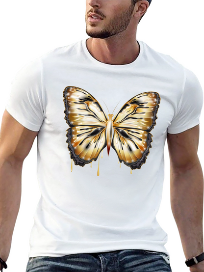 Butterfly Drip Graphic Tee - Stylish Mens Black T-Shirt