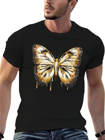 Butterfly Drip Graphic Tee - Stylish Mens Black T-Shirt