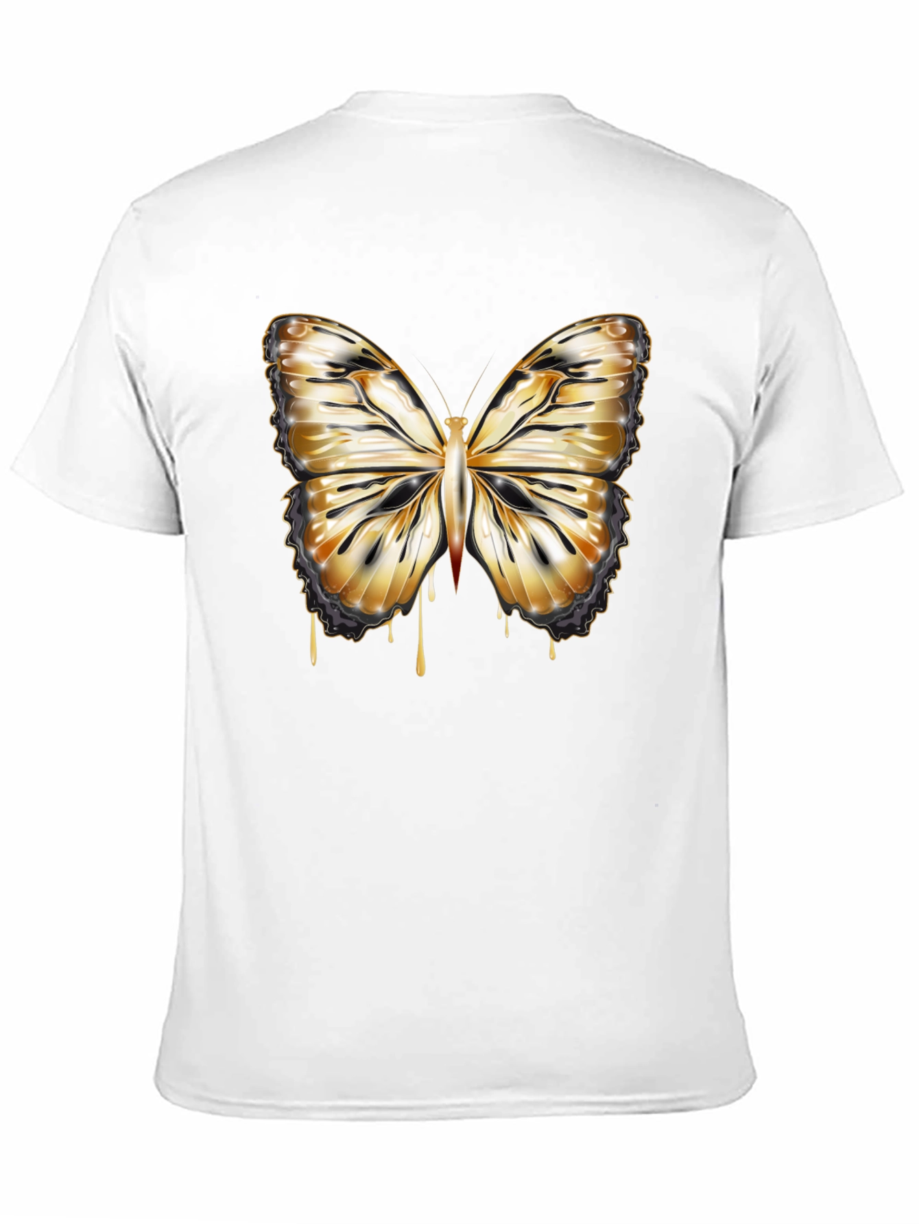 Butterfly Drip Graphic Tee - Stylish Mens Black T-Shirt