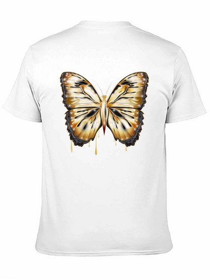 Butterfly Drip Graphic Tee - Stylish Mens Black T-Shirt