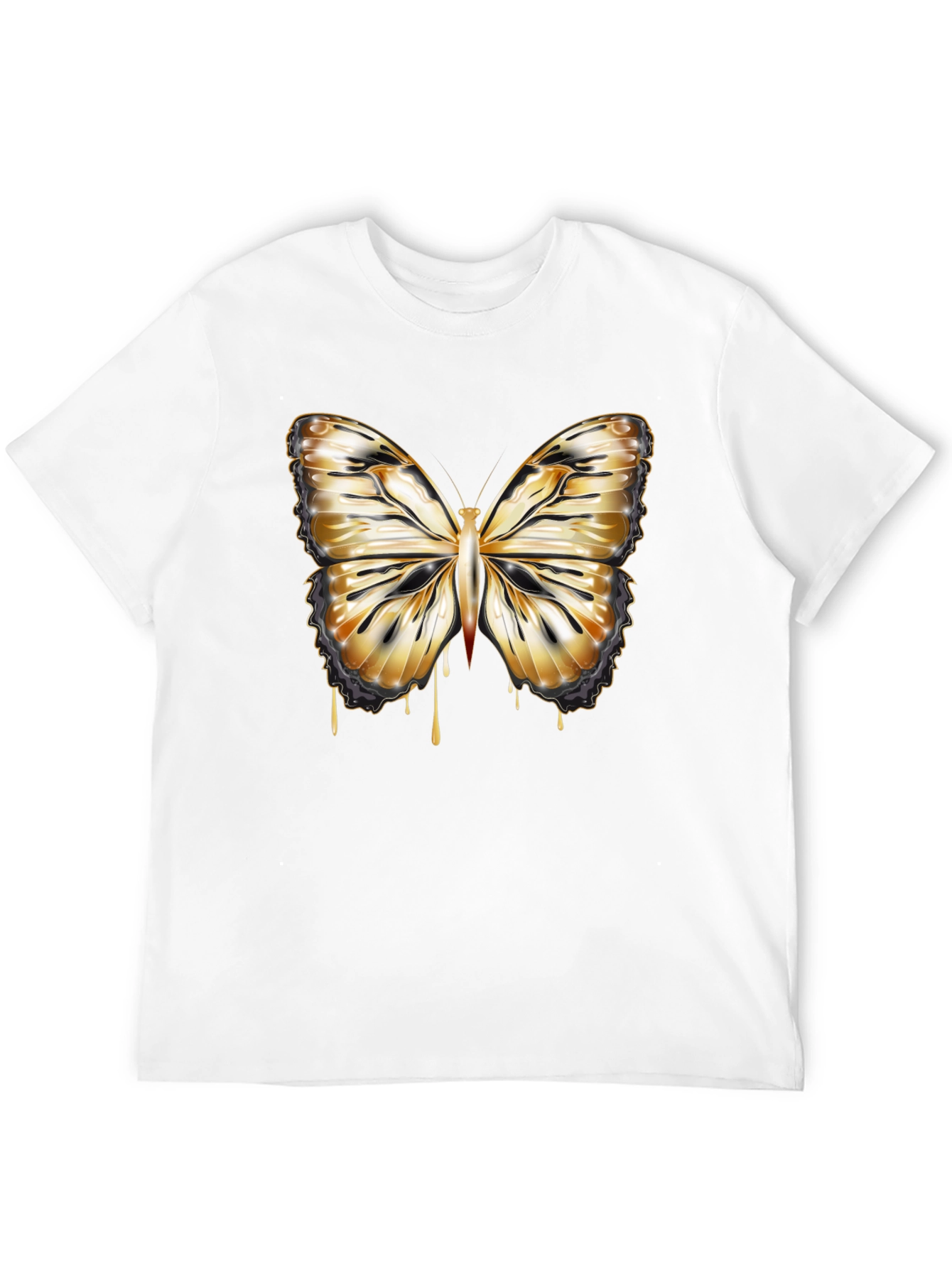 Butterfly Drip Graphic Tee - Stylish Mens Black T-Shirt