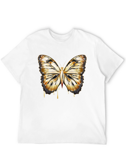 Butterfly Drip Graphic Tee - Stylish Mens Black T-Shirt