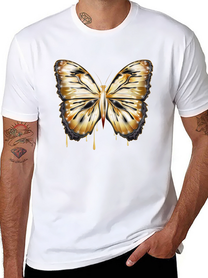 Butterfly Drip Graphic Tee - Stylish Mens Black T-Shirt