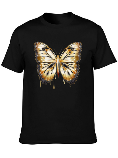 Butterfly Drip Graphic Tee - Stylish Mens Black T-Shirt