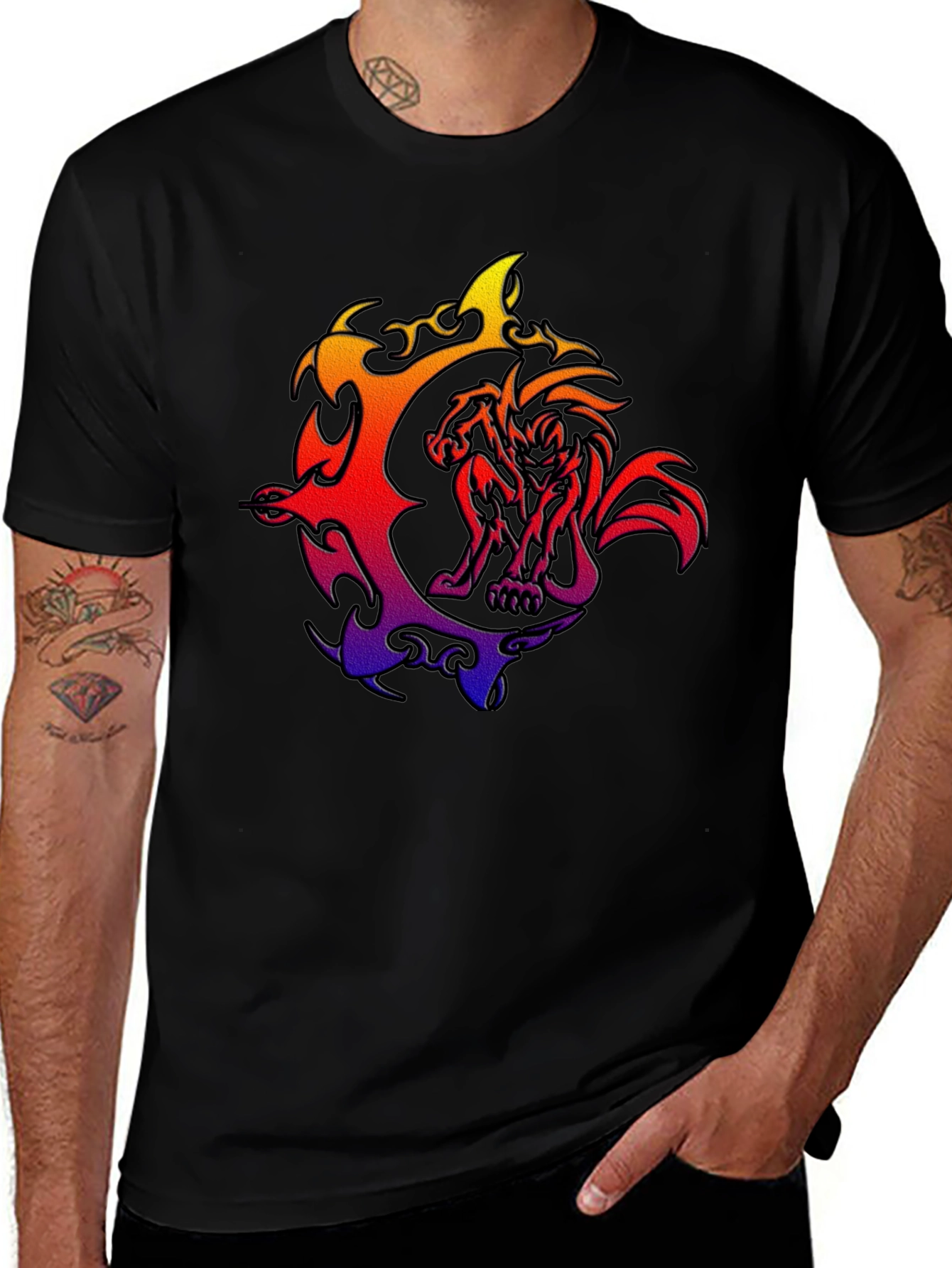Fiery Beast Graphic T-Shirt - Bold Style