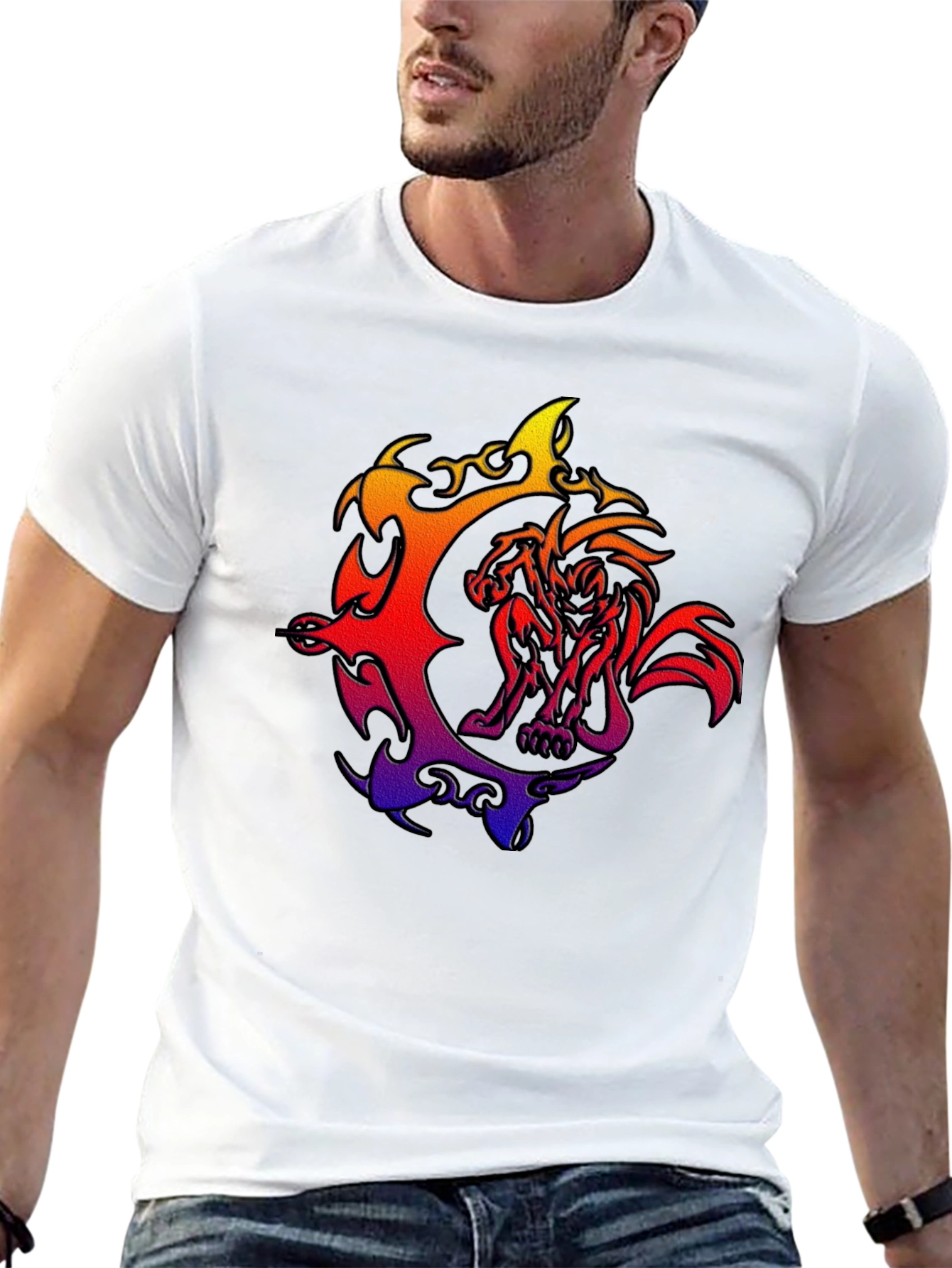 Fiery Beast Graphic T-Shirt - Bold Style