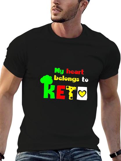 My Heart Belongs To Keto Black T-Shirt