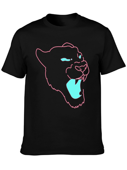 Neon Panther Graphic Tee - Mens Black T-Shirt