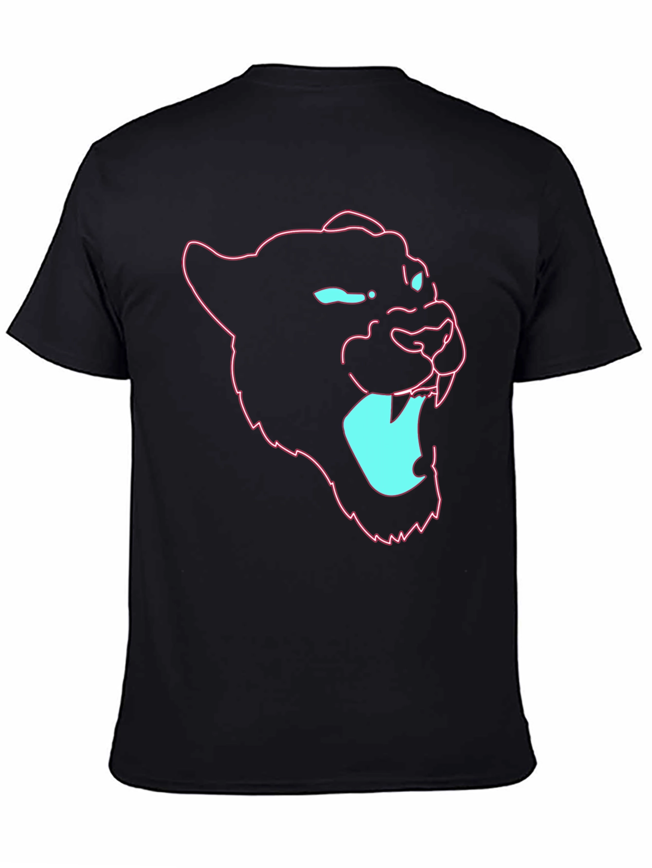 Neon Panther Graphic Tee - Mens Black T-Shirt